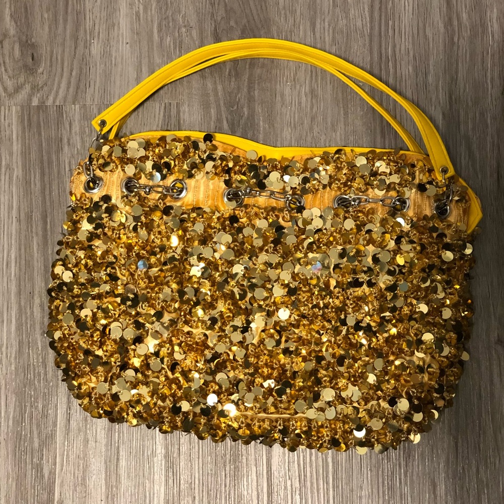 NWT Y2K Gold Sequins Tote Bag